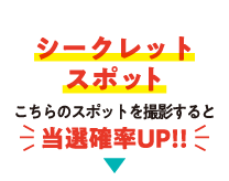 シークレットスポット こちらのスポットを撮影すると当選確率UP！